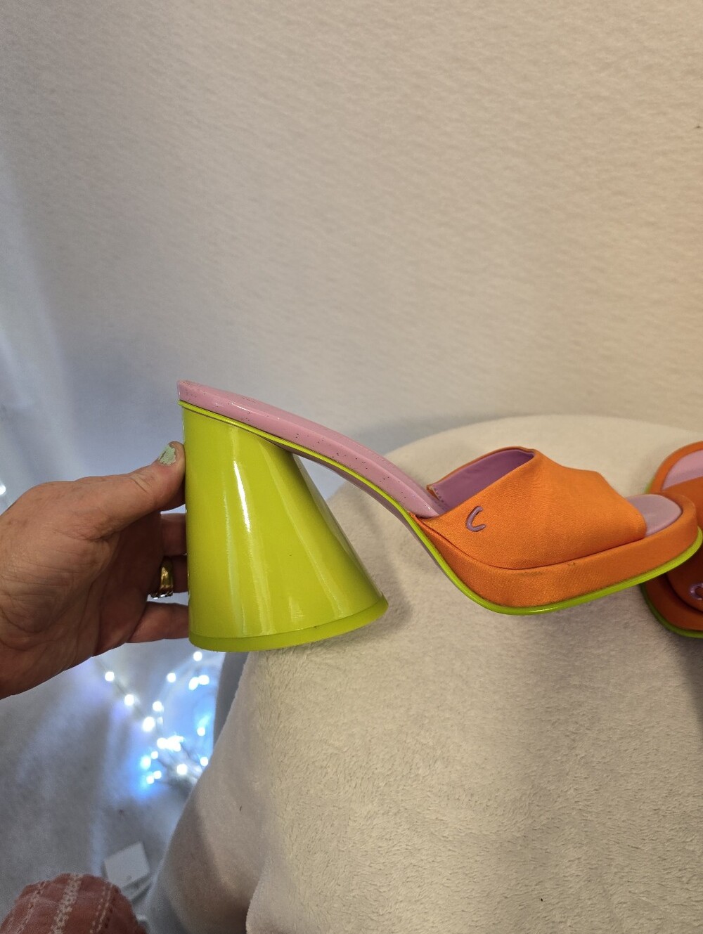 Circus By SAM EDLEMAN Barbiecore 4.5 Inch Cone Heel Retro Slide Cosplay Shoes7.5 - Picture 7 of 16